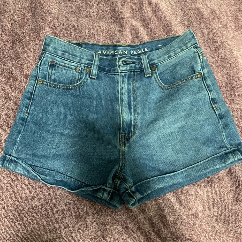 Denim mom shorts